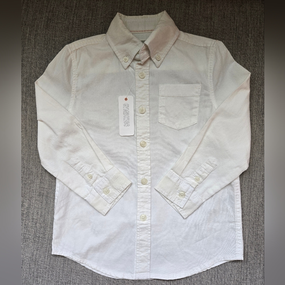 Gymboree XXS 3T Toddler Button Up Shirt Ivory NWT